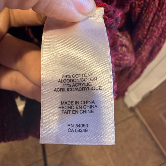 Jones New York Maroon Cable Knit Cardigan - Picture 4 of 5